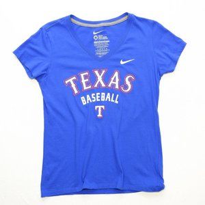 Nike Slim Fit Women's tee shirt size M Blue Texas Baseball